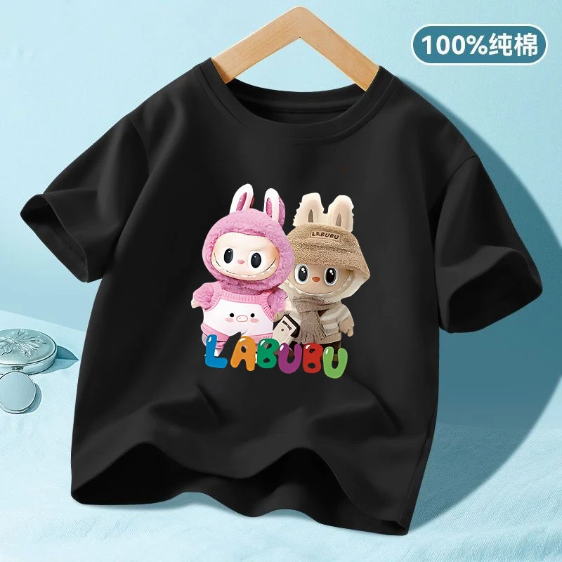 拉布布儿童T恤男女童短袖2025夏季新款宽松卡通可爱童装纯棉上衣