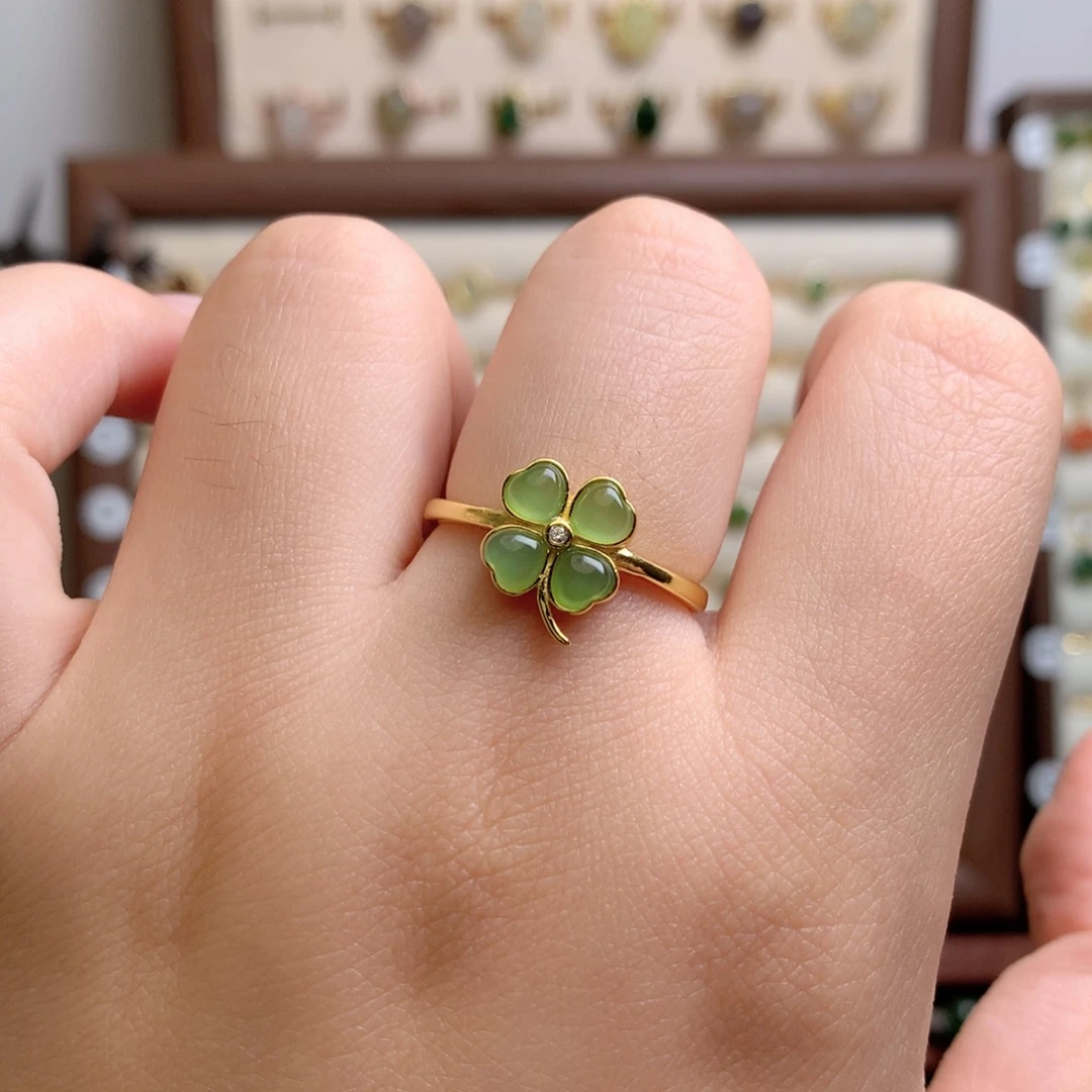 和田玉银S925镶嵌戒指