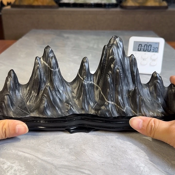 秋***迟奇石茶宠鱼缸文房摆件