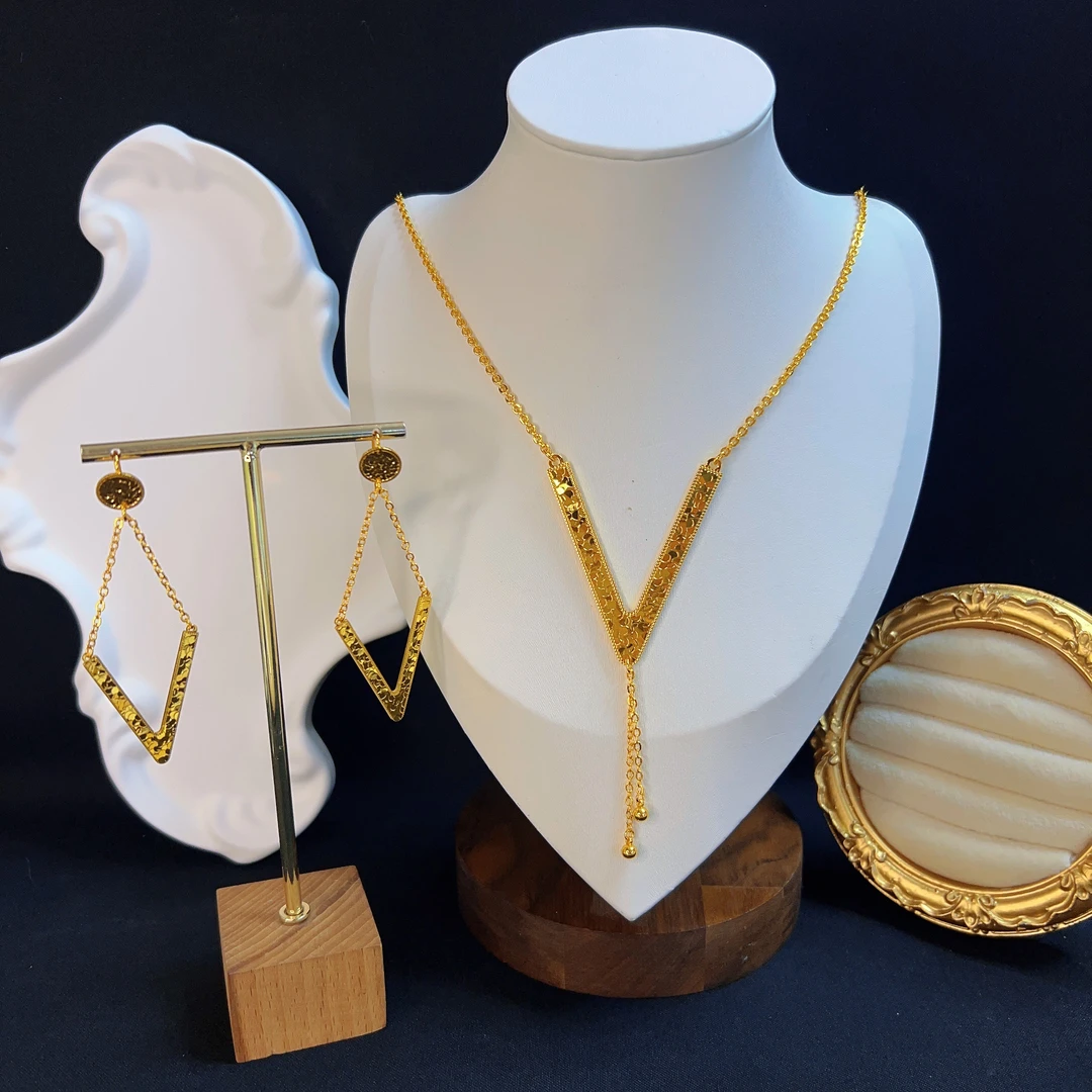 铜合金项链 哈尼西牧时尚高端两件套#0009313