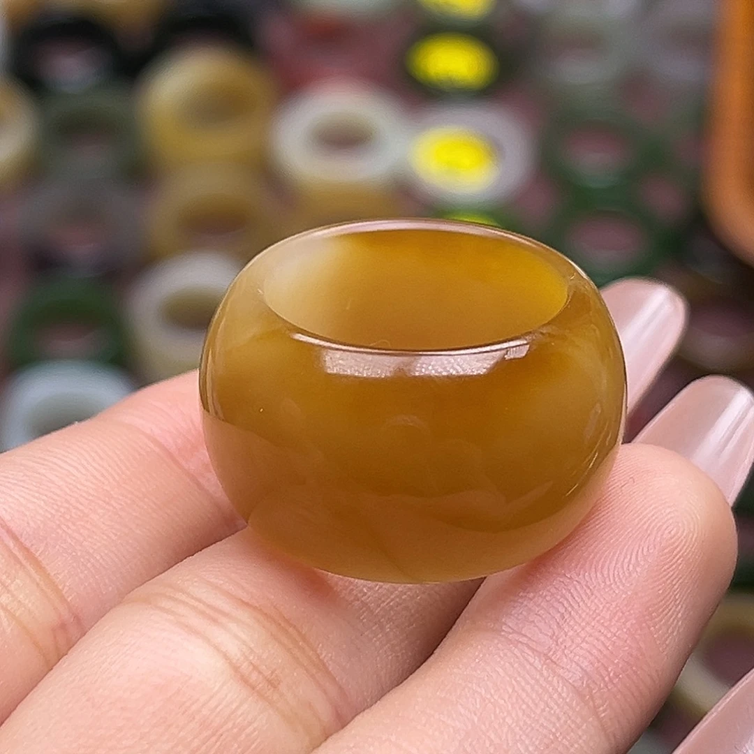 和田玉未镶嵌戒指18.3蜜糖罐罐