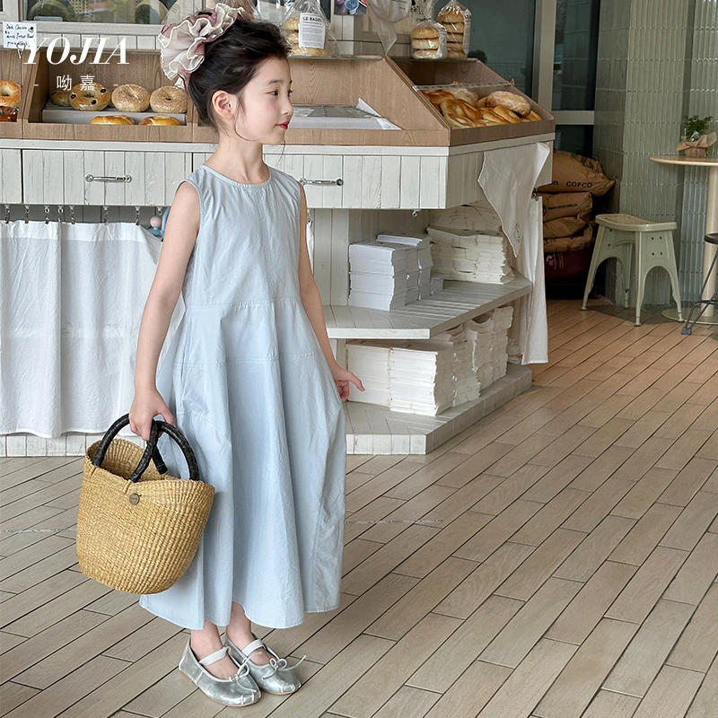 YOJIA【露水薄荷】女童连衣裙夏装2025新款洋气女孩裙子儿童公主裙