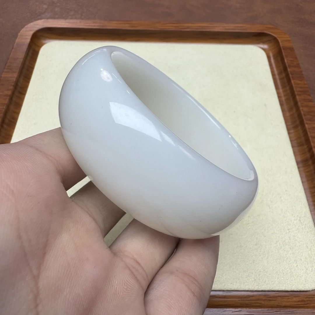 非金属珐琅手镯 羊脂白色 轮胎版妈妈镯 Z200