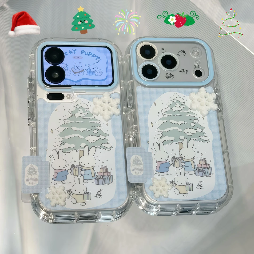 欧克里里雪花米菲兔标签适用苹果17/16手机壳华为vivoppo小米1514