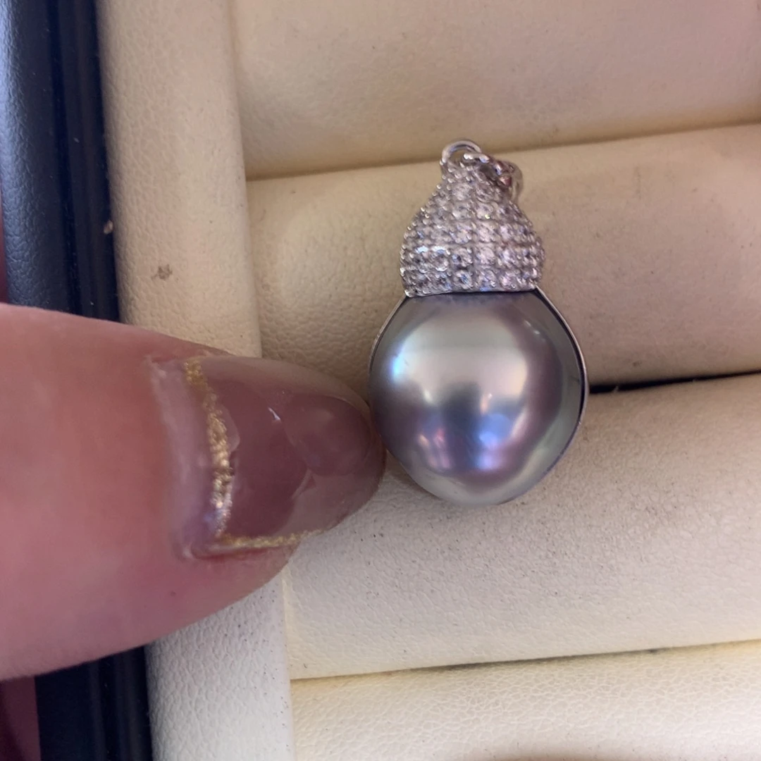 海水珍珠银S925镶嵌颈饰