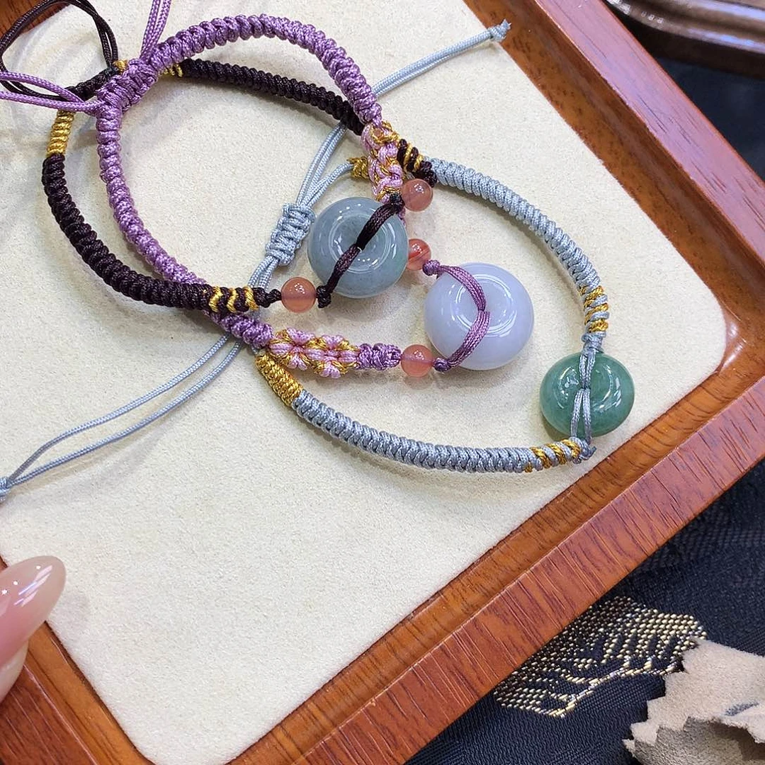 未镶嵌挂件翡翠平安扣手串多样性发其一