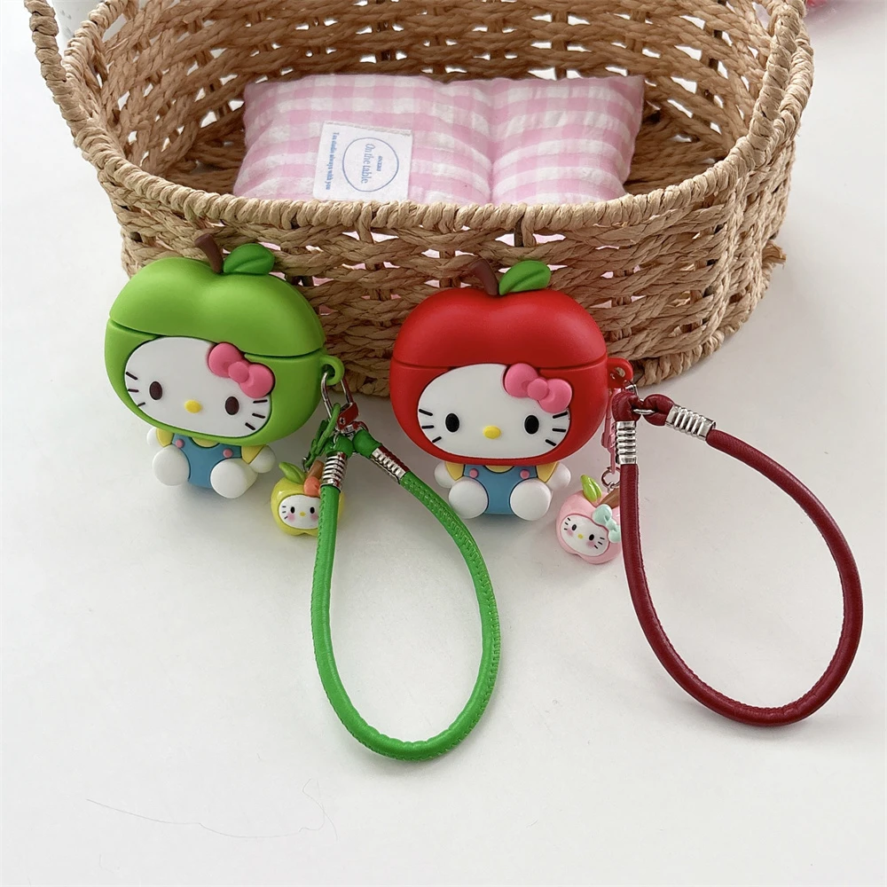红苹果hellokitty耳机保护套airpodspro3保护壳airpods4保护套