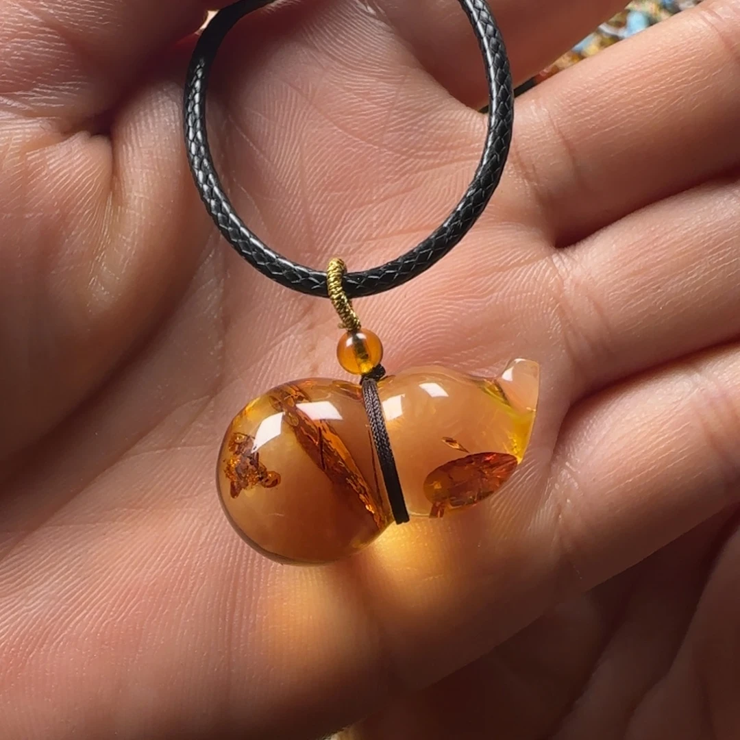 蜜蜡未镶嵌颈饰蜜蜡花珀葫芦吊坠福利出