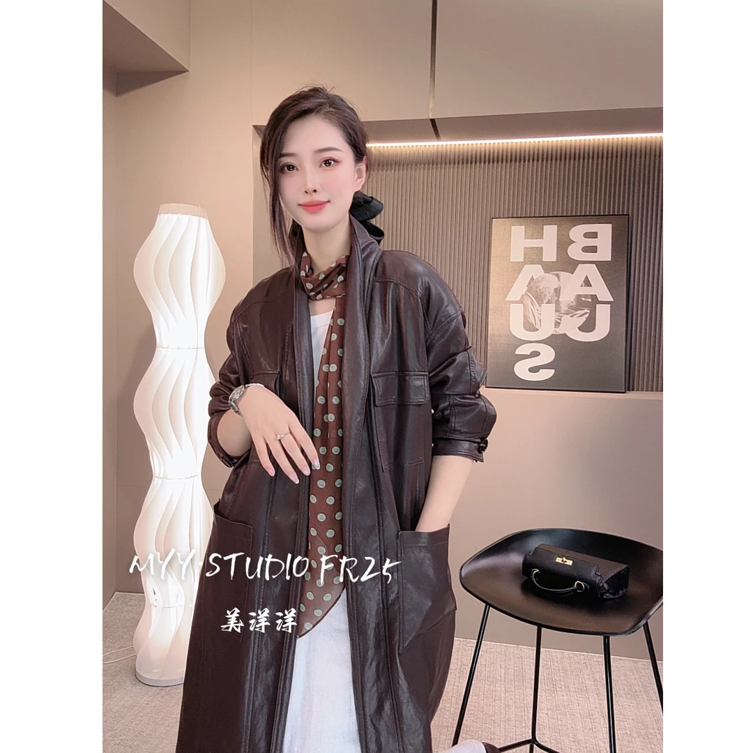 MYY｜2025新款慵懒感西服版风衣老钱风松弛感蛋白皮衣821