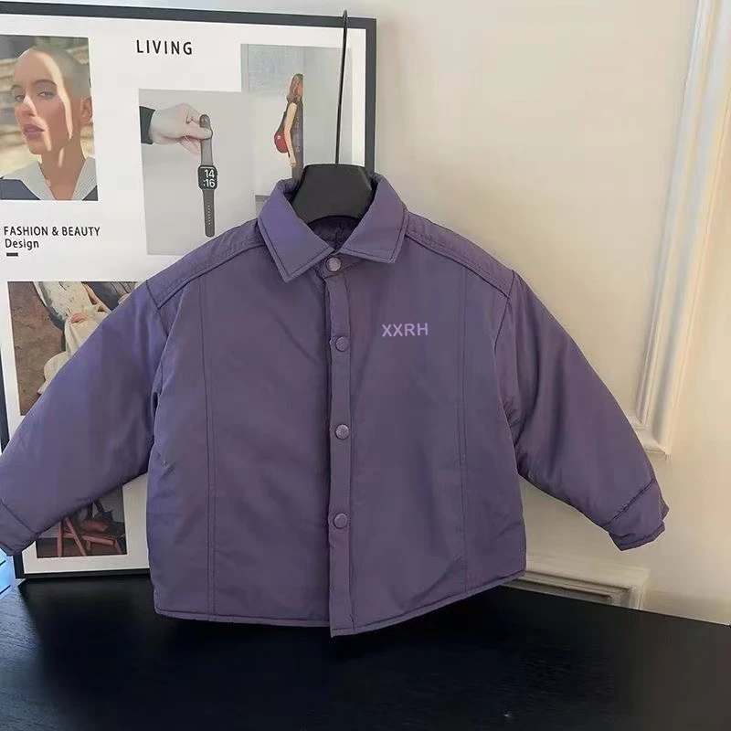 童装男童2025年秋冬加棉外套加绒裤子套装时尚韩系版型