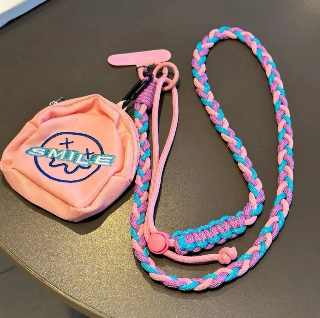 多巴胺配色手机壳挂绳可调节斜挎便捷挂件收纳包多功能防丢挂链