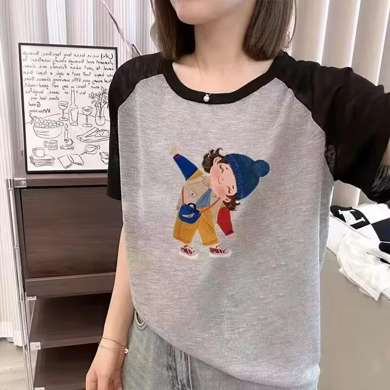 大码女装短袖t恤女2025新款胖mm宽松设计感显瘦半袖体恤夏季上衣