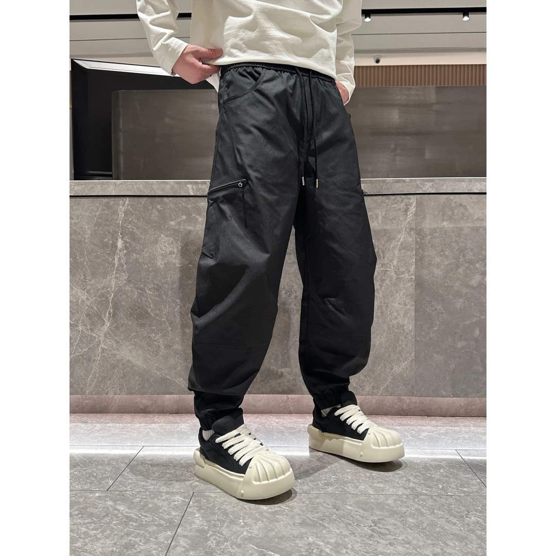 春秋宽松时尚束脚裤新款工装裤潮流日系休闲男裤弯刀裤男裤大口袋