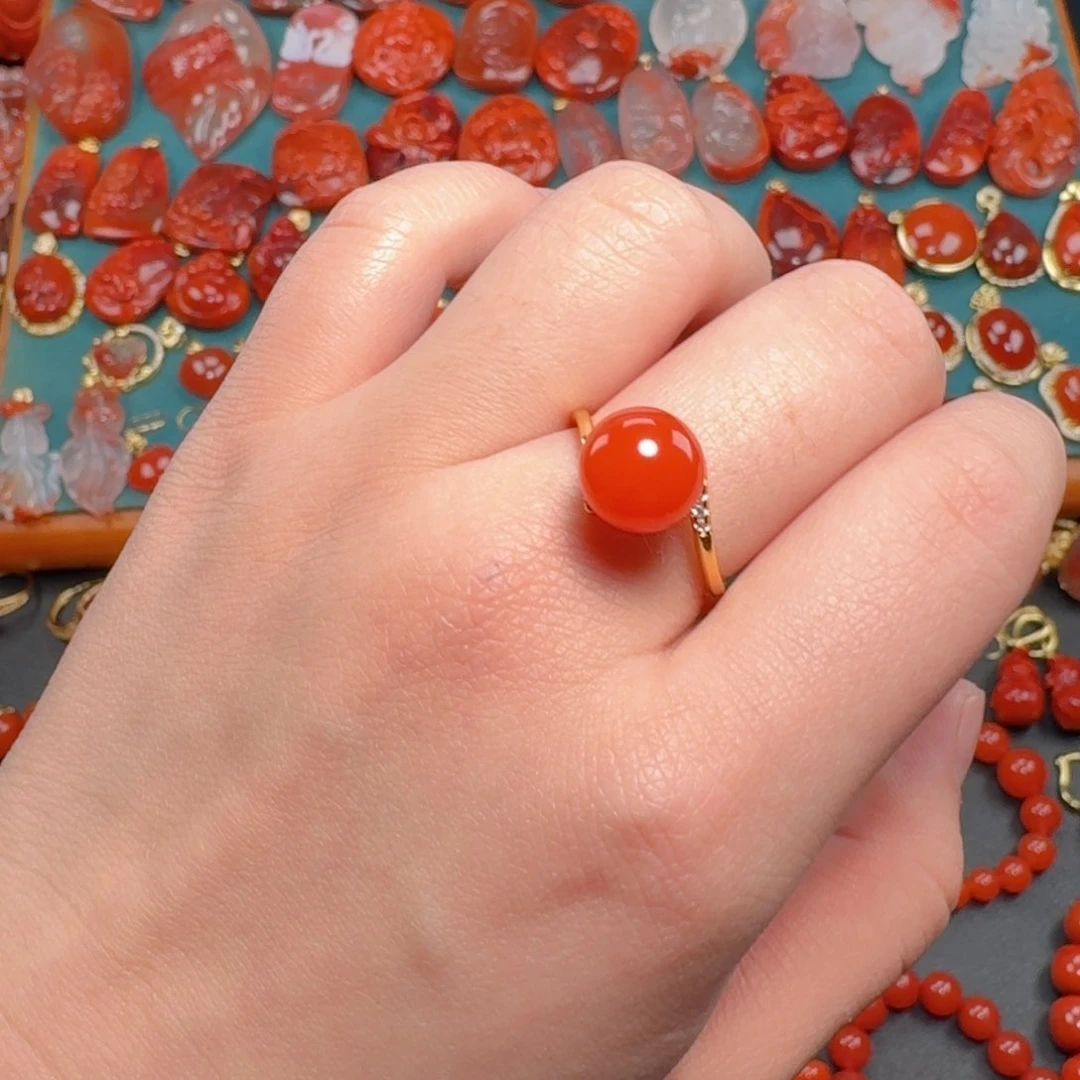 南红玛瑙南红12+银S925镶嵌