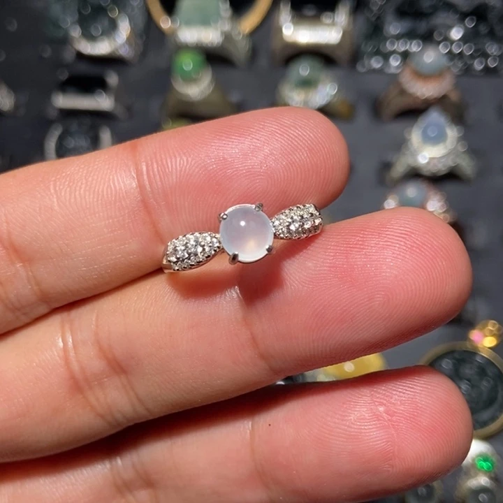 翡翠戒指银S925镶嵌