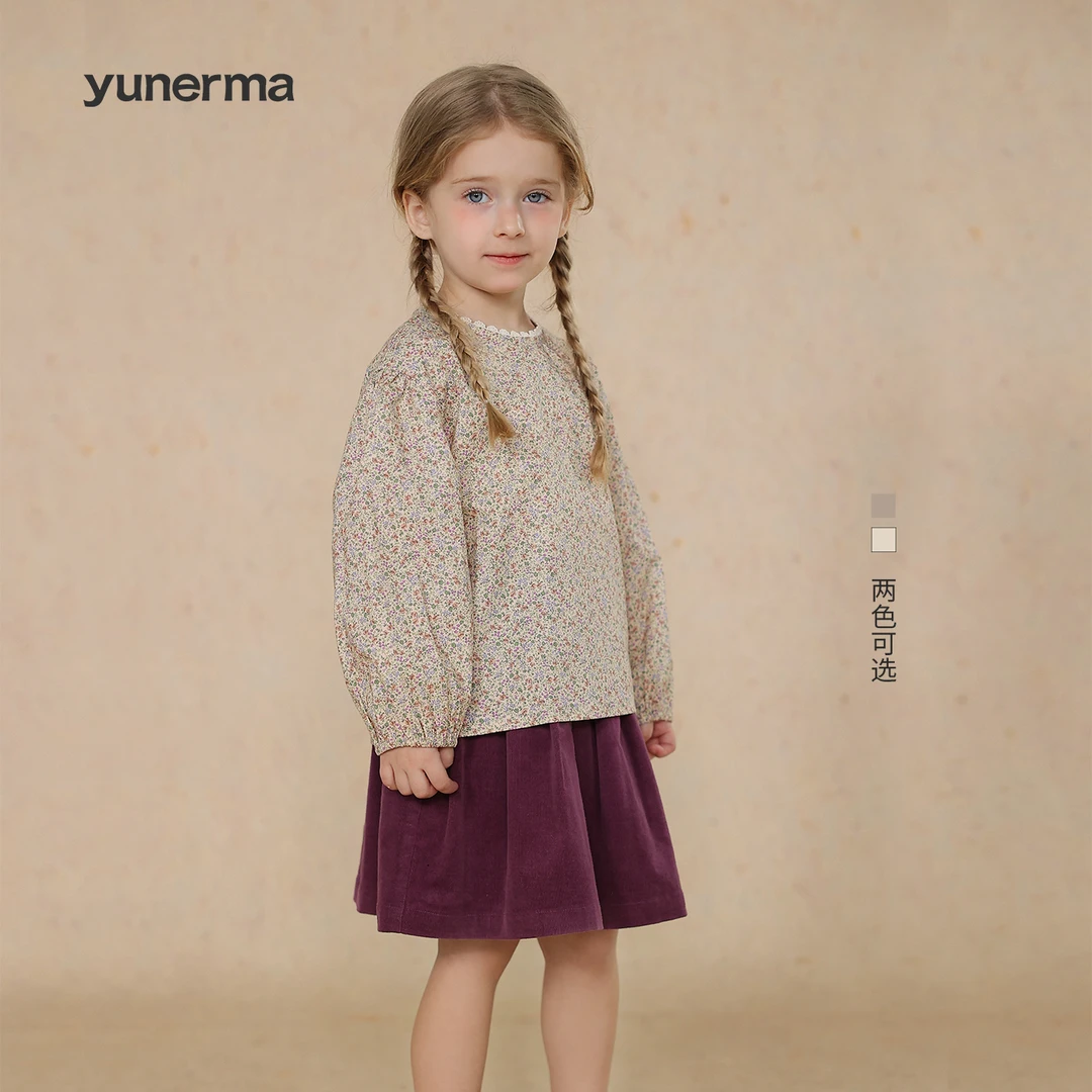 允儿妈女童韩系花边领碎花娃娃衫宝宝春夏洋气衬衫儿童时髦上衣潮