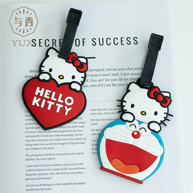 YUXI/与西凯蒂小猫软胶便携旅行箱挂牌拉杆箱包标识牌飞机托运