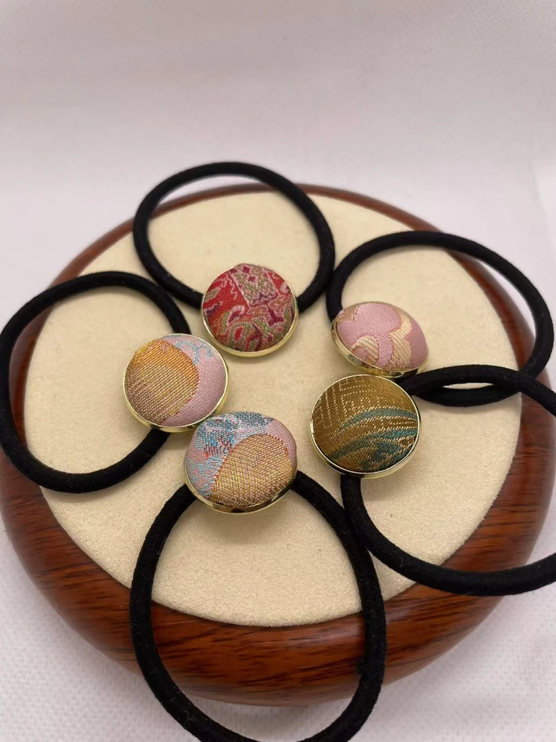 宋锦蚕丝头饰民族风女发绳发圈皮筋简约精致弹力彩色潮流百搭手工