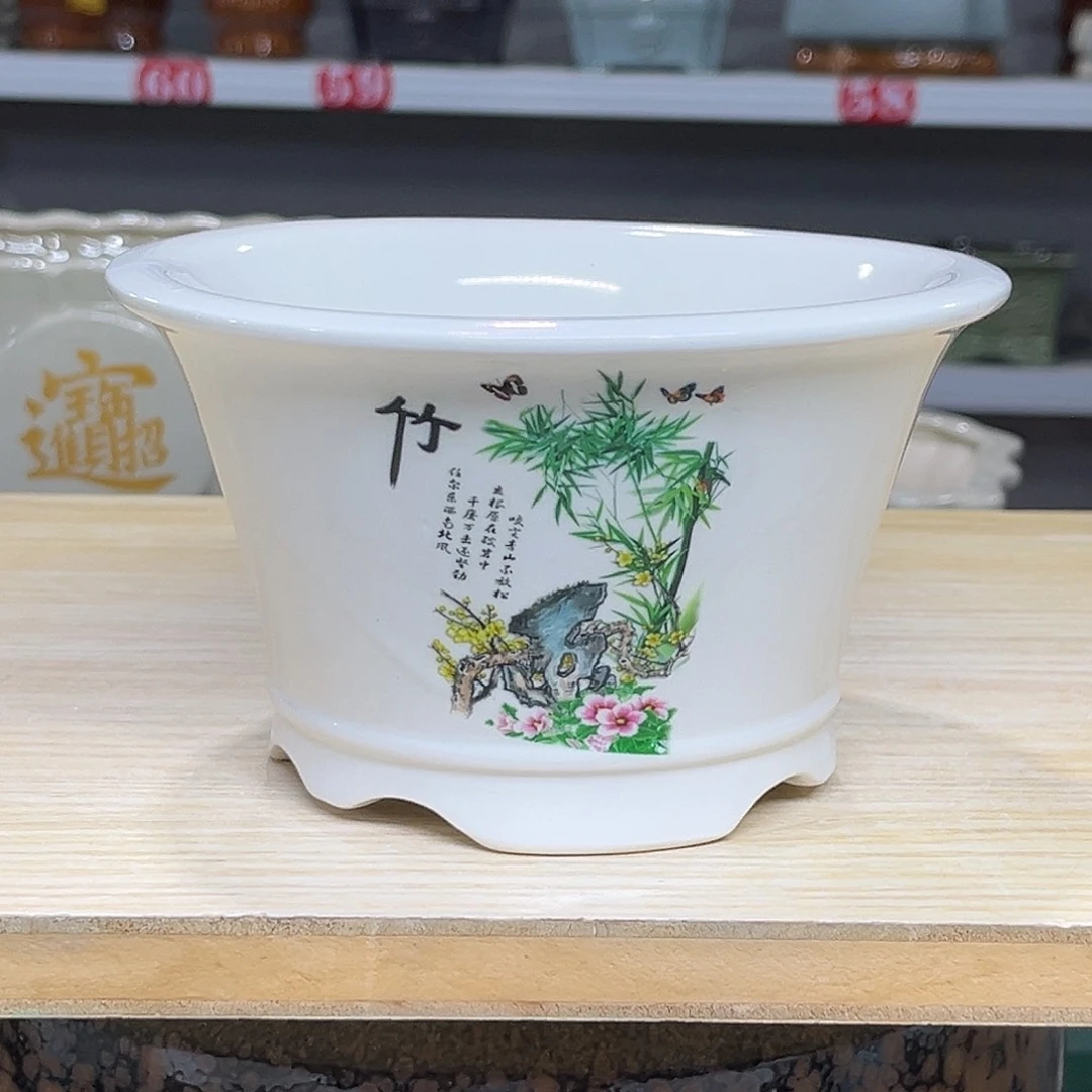 陶瓷绿植多肉微瑕花盆口径15*6