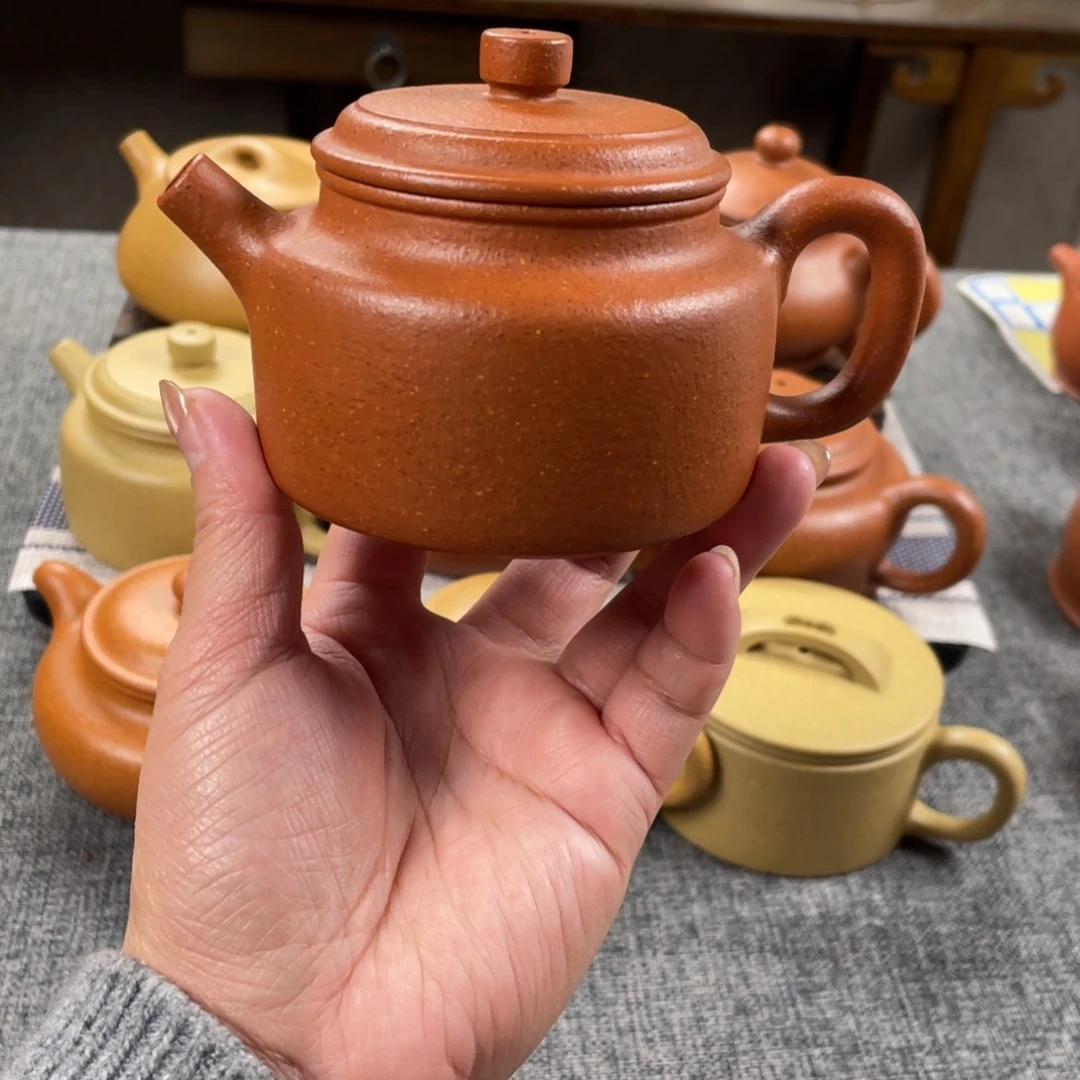 茶壶紫砂红降坡德钟全手30目160