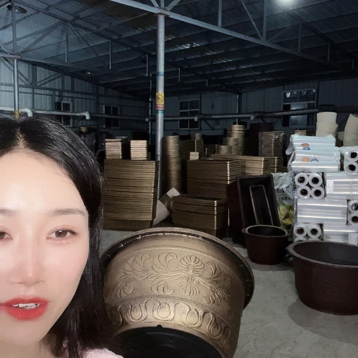 圆形100花盆2个有孔