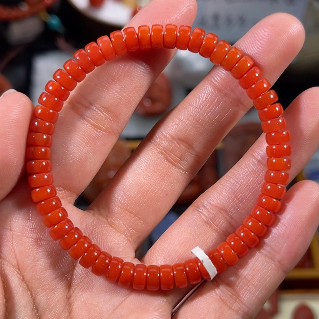 南红玛瑙未镶嵌药片手串6.2左右