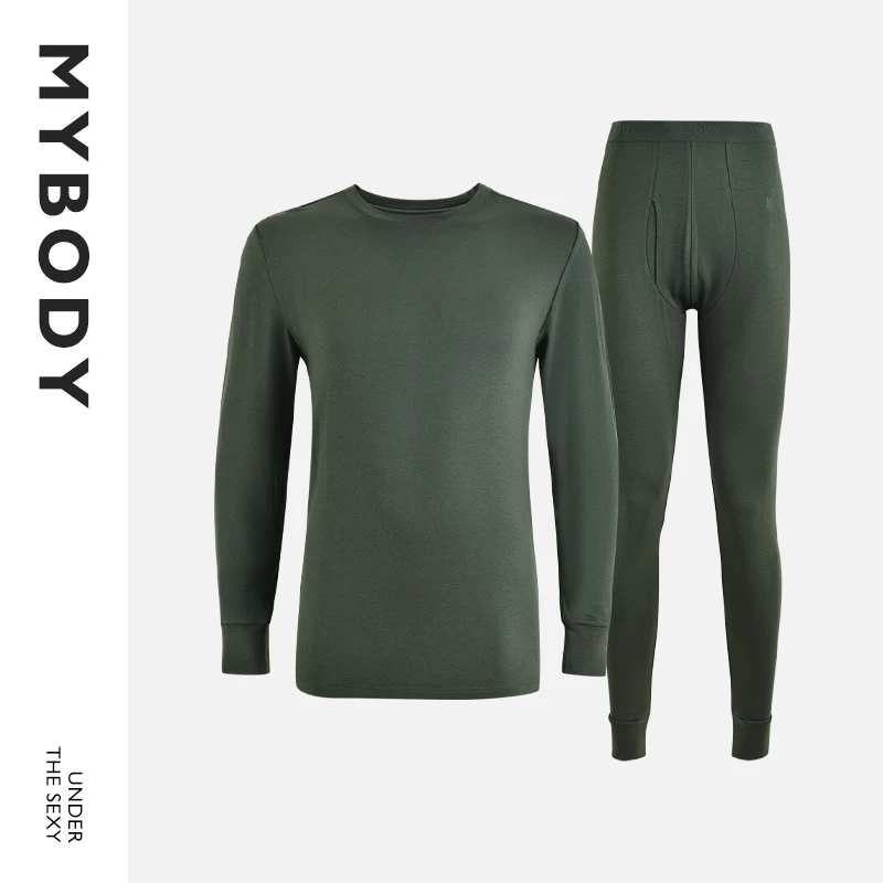 商场同款MYBODY轻量圆领舒适保暖套装