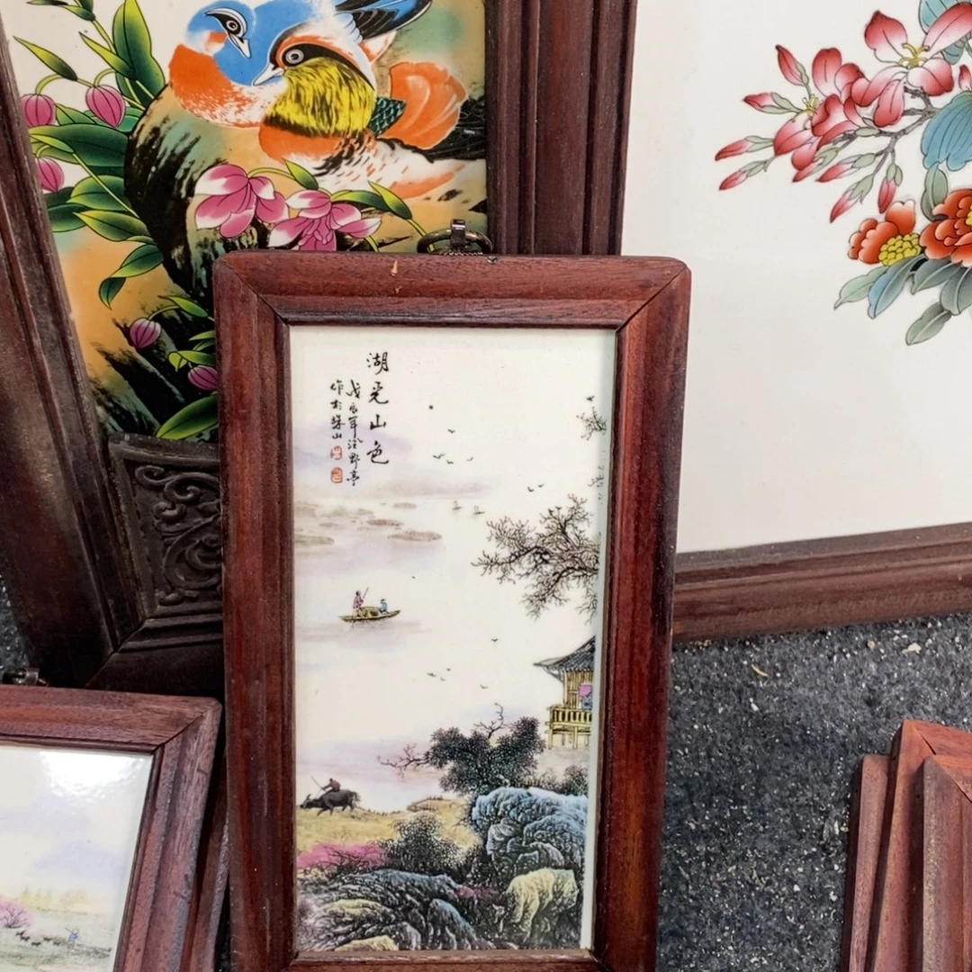 瓷片28*16*1景德镇瓷板画柴窑烧制