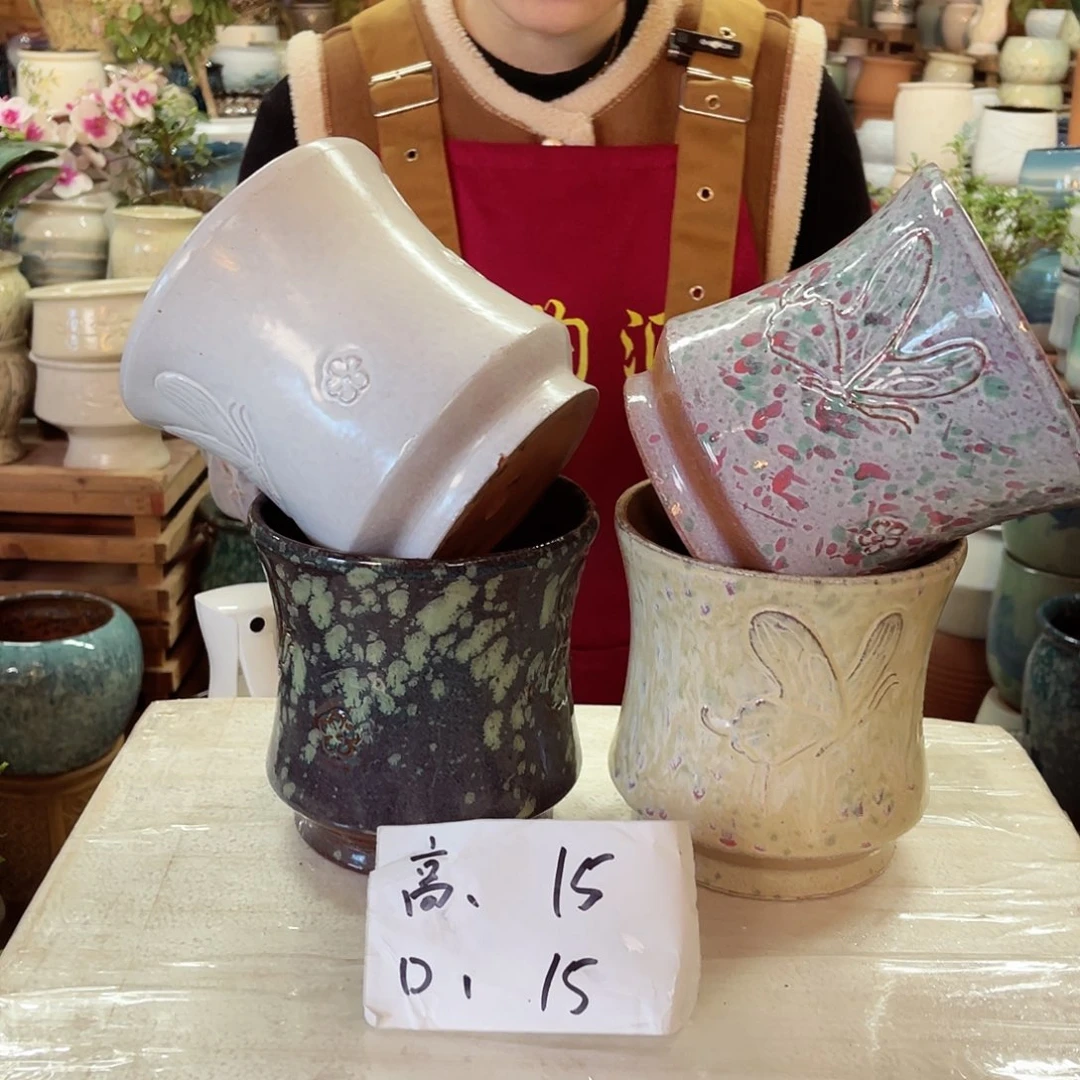 紫砂花盆高度15口径15