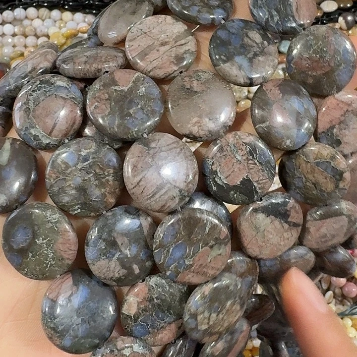 玛瑙/玉髓合金珠宝半成品一条20mm圆饼