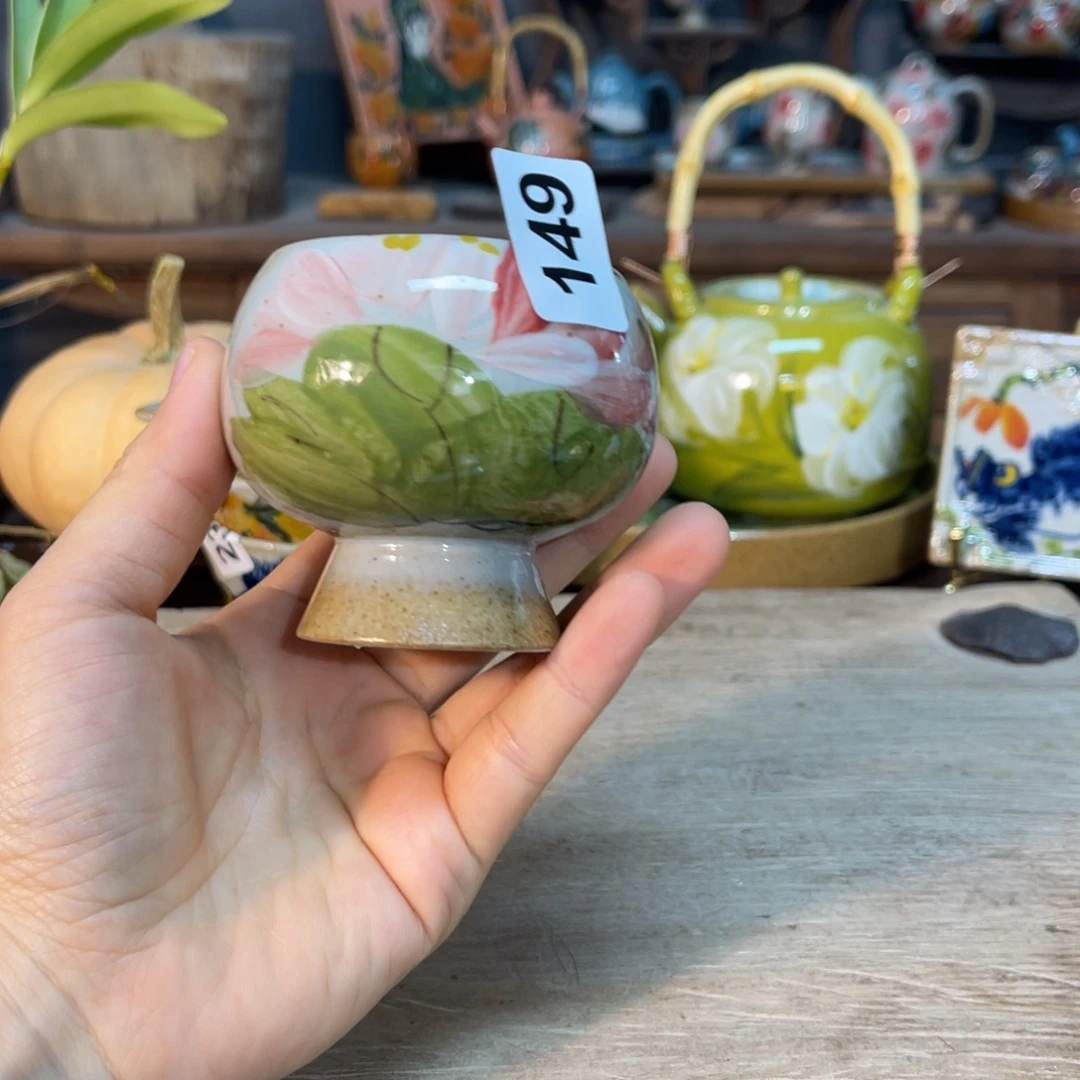壶素浅陶瓷手工手绘