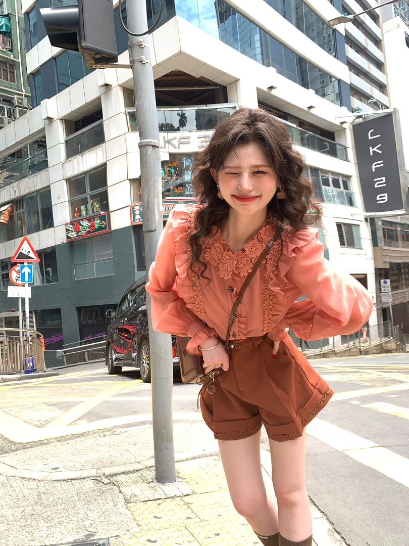 一生罗曼【琥珀流光】法式复古高级感气质洋气女款长袖衬衫Y5446