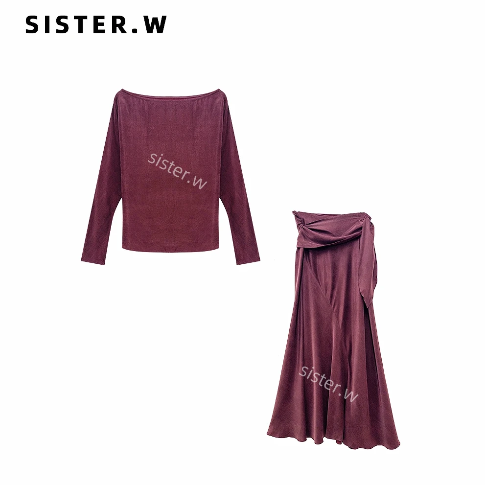 春季新款绑带设计感小众套装 上衣+半裙 6070        100