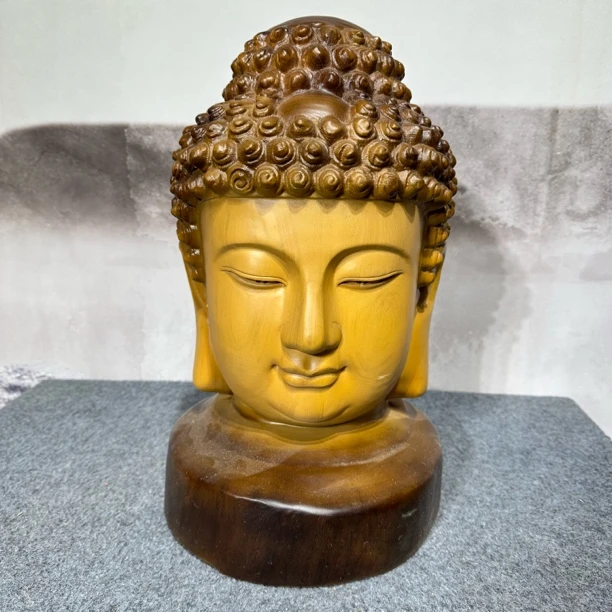佛头摆件整木雕刻