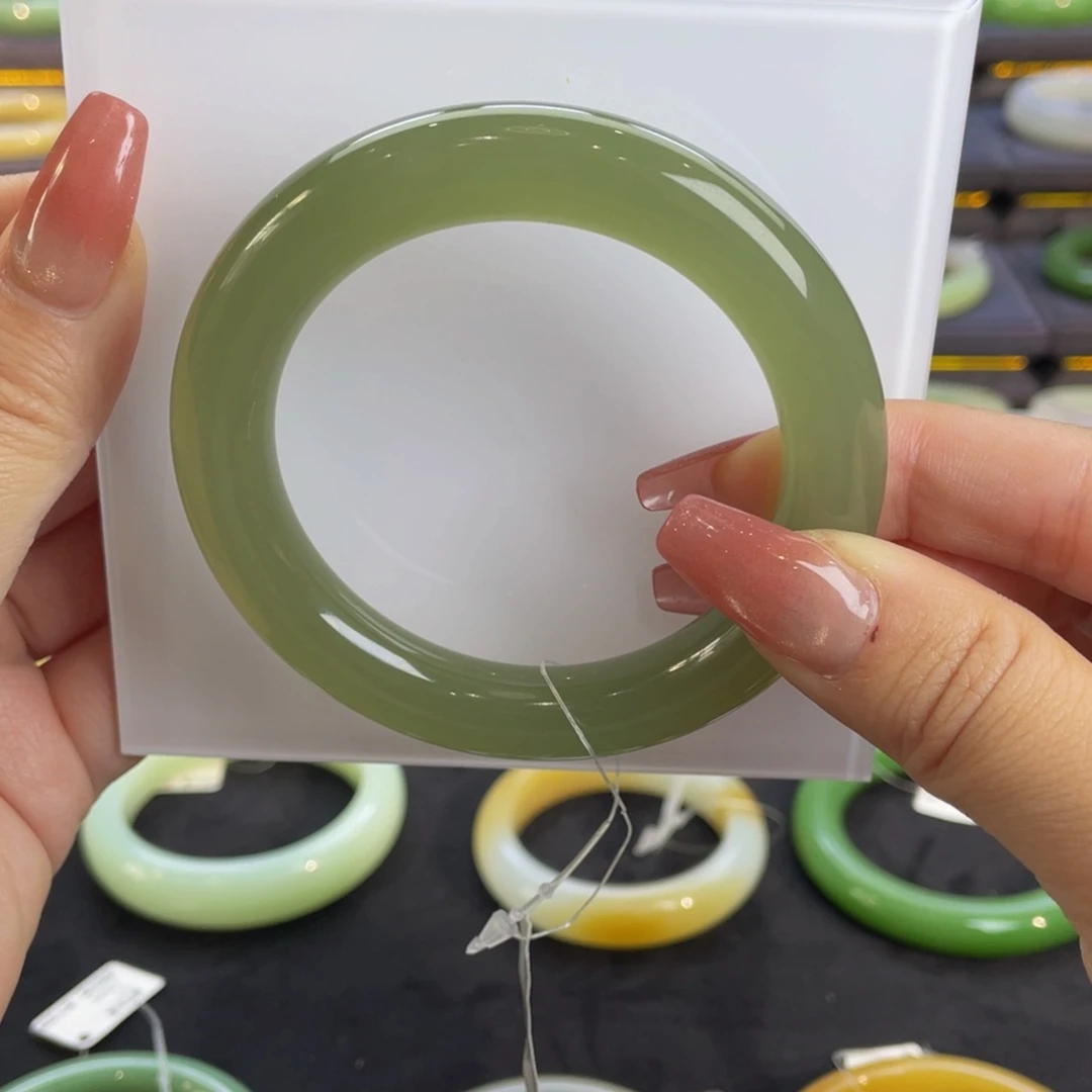 未镶嵌手镯和田玉高冰晴水手镯5657