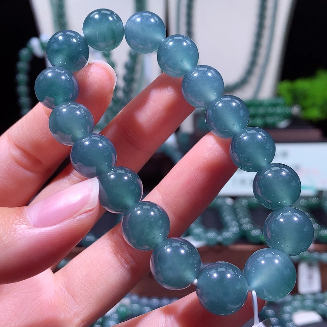 翡翠未镶嵌手链天然a货翡翠手串12