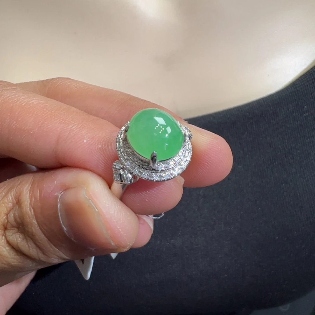 翡翠戒指18K金镶嵌H***懿