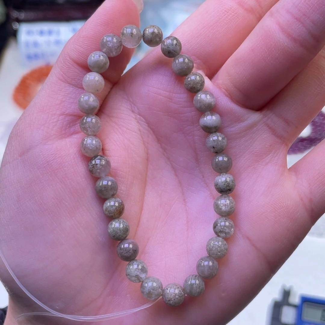 未镶嵌手链水晶抹茶绿幽灵6mm