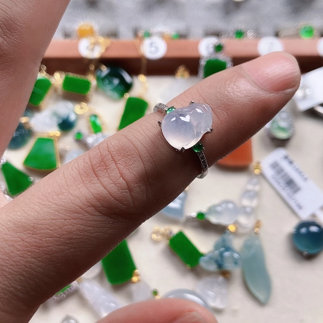 翡翠银S925镶嵌戒指