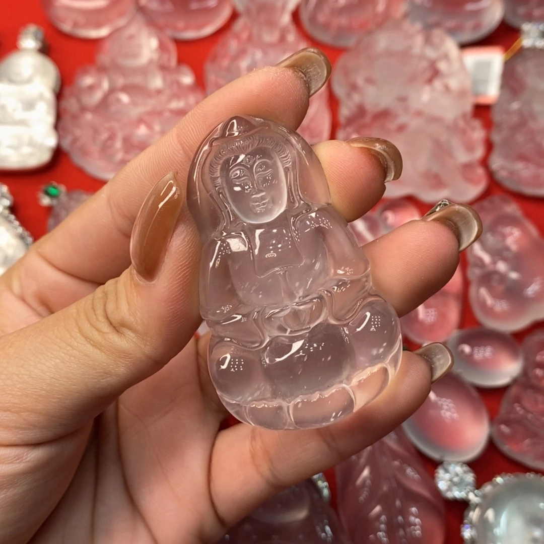 时***浅石英质玉未镶嵌吊坠