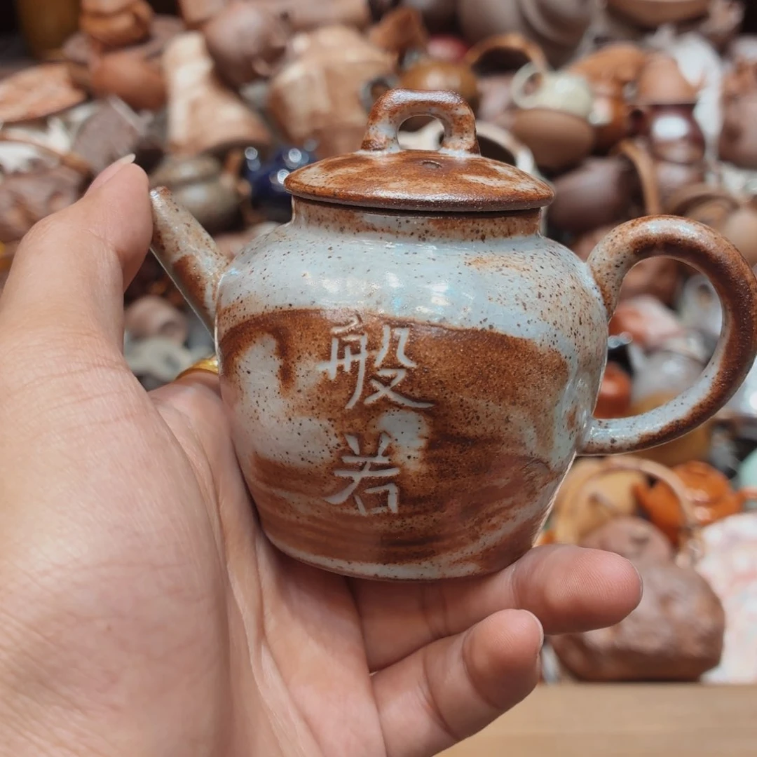 柴烧老岩泥手工茶壶器皿