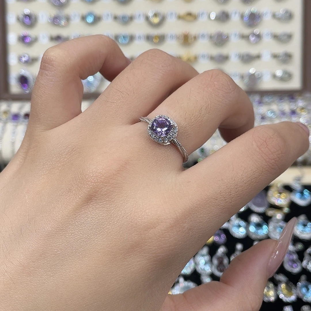 戒指紫晶银S925镶嵌