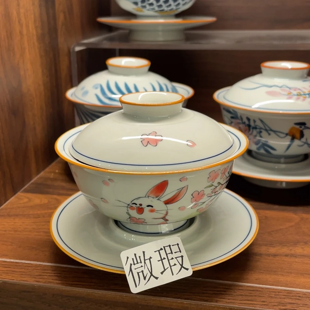 有瑕釉下彩纯手绘