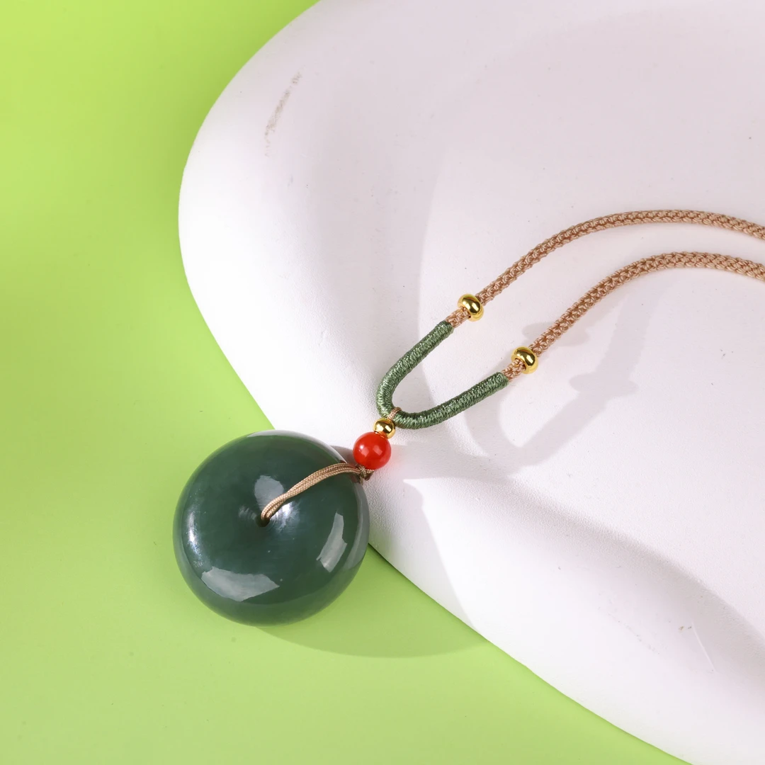 【央博玉】和田玉平安扣吊坠-YB95090058-多样性发一|BHT5