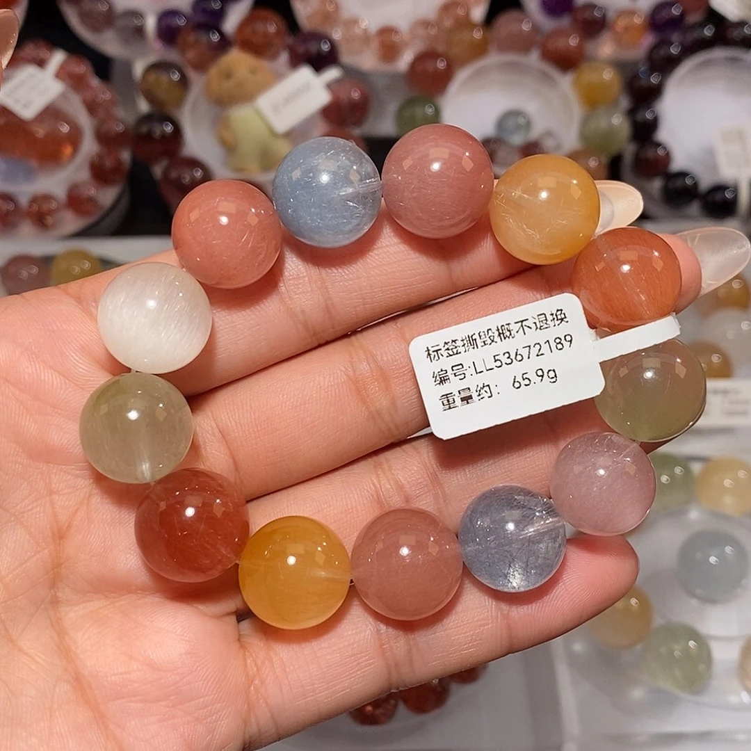 未镶嵌手链水晶彩兔毛手链15