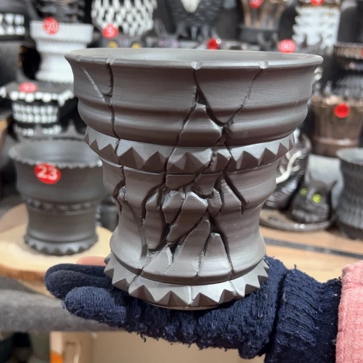 紫砂花盆回***香内口13.5外高14.5