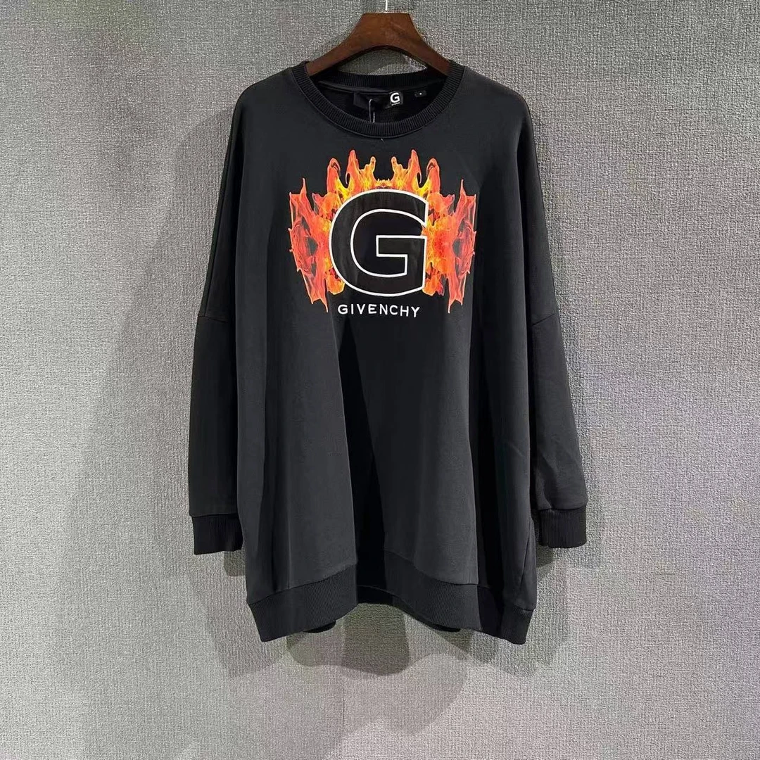 未使用 Givenchy/纪梵希 （PM）火焰黑色卫衣 全新带吊s码/6982