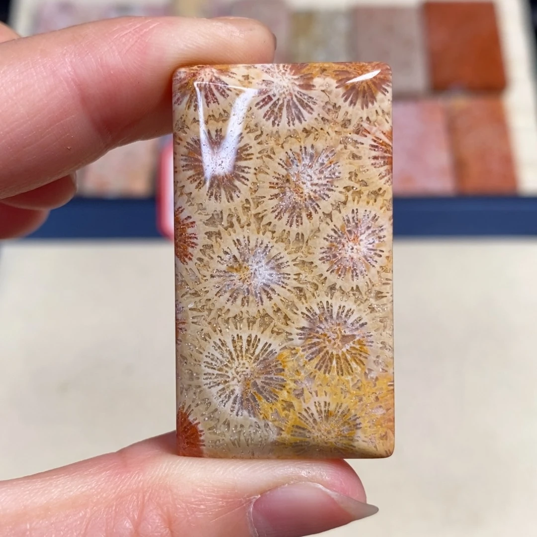 硅化玉未镶嵌吊坠太阳花