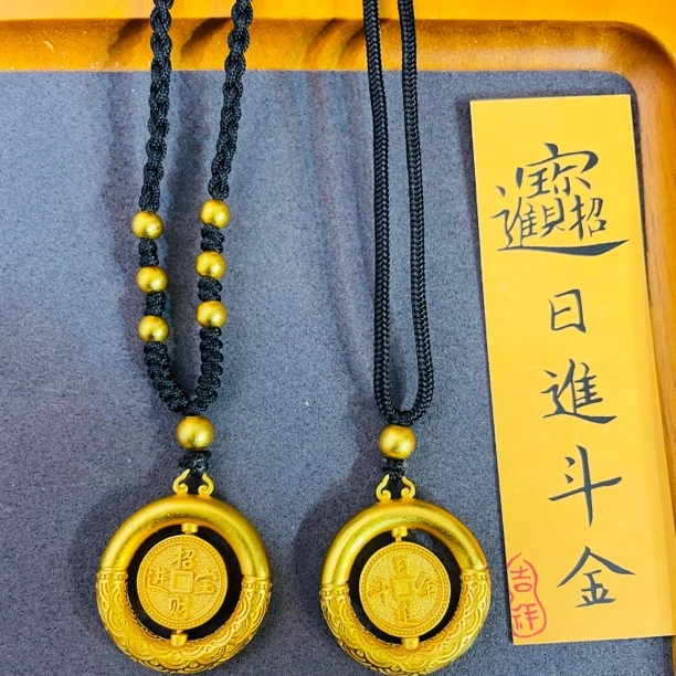 合金吊坠 新中式国潮风|古法日进斗金平安扣吊坠