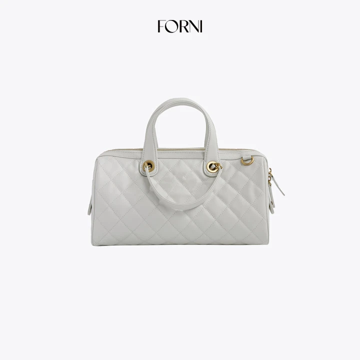 FORNI 布拉格之夜 小香风头层牛皮菱格手提包